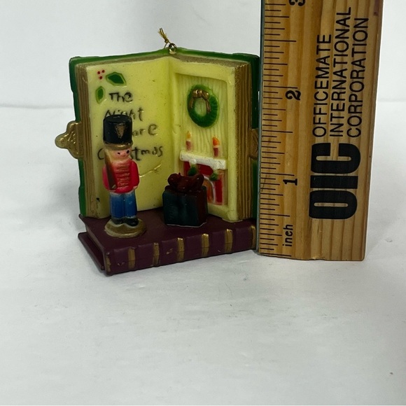 vintage christmas the night before christmas plastic book ornament toy soldier - Picture 2 of 6